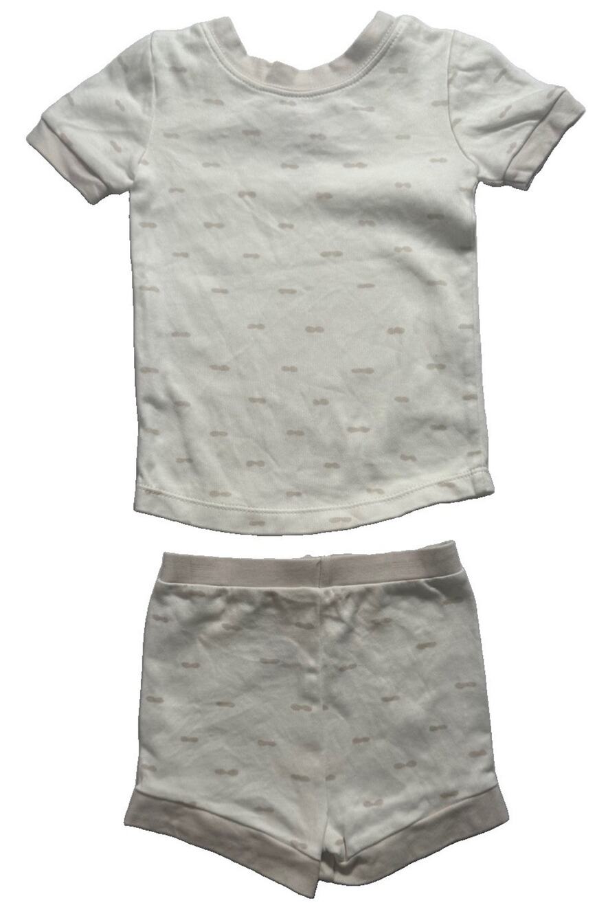 Wildling Organic Cotton 2 Pc Outfit Set 18M Cream Tee Shorts Baby Unisex